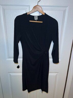 Anne Klein Black Wrap Dress Size 8